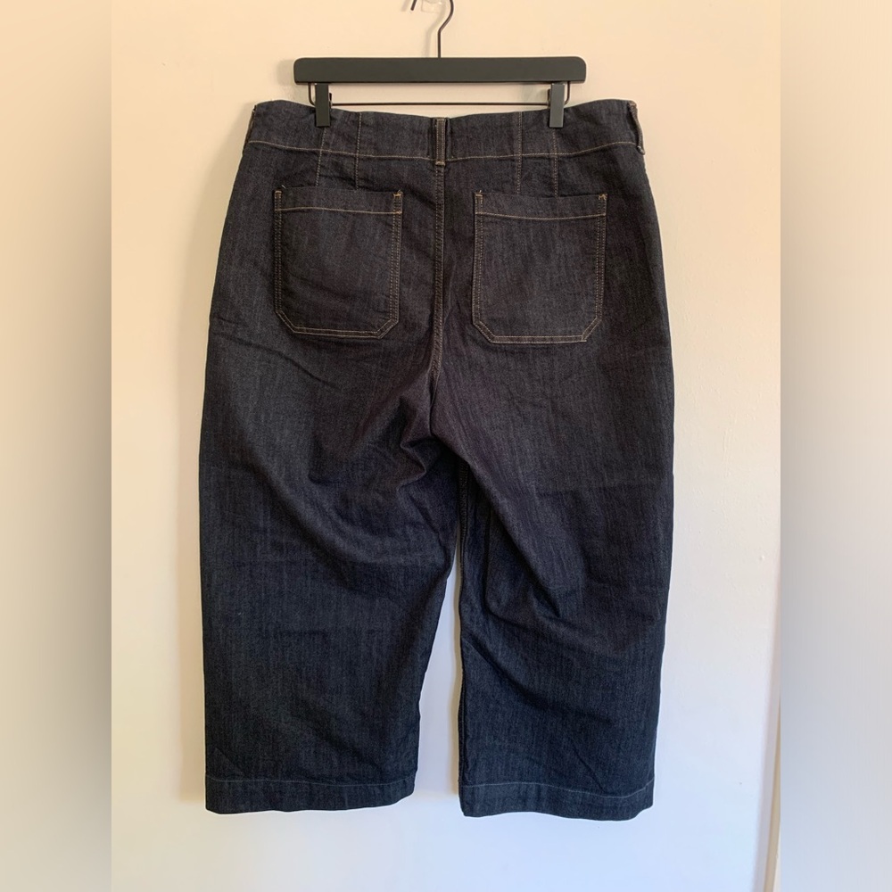 Maeve Colette High-Rise Wide-Leg Cropped Jeans - Anthropologie Size 16W - Picture 6 of 10